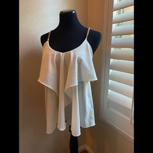 Gold chain strap statin cami top